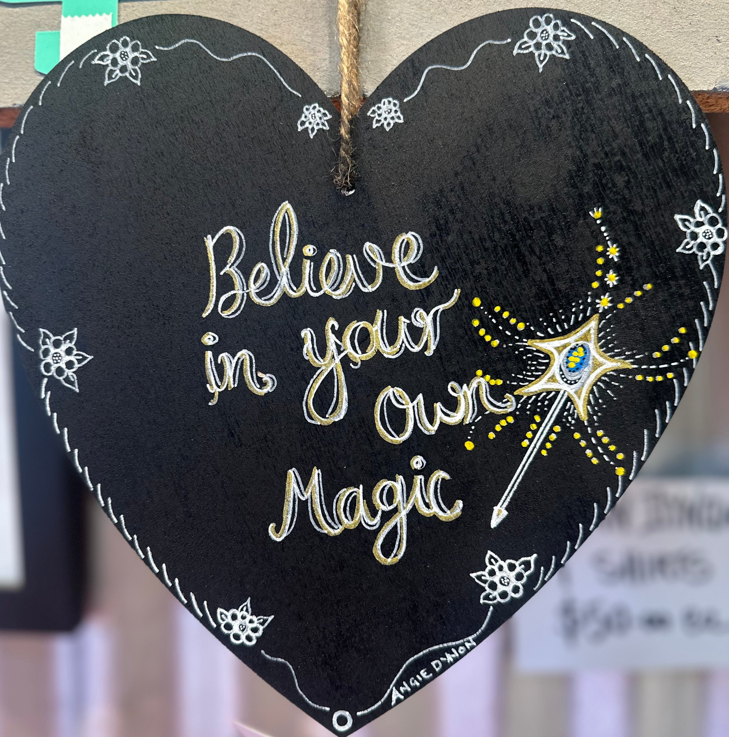 Angie Dynon handpainted wall hanging ￼