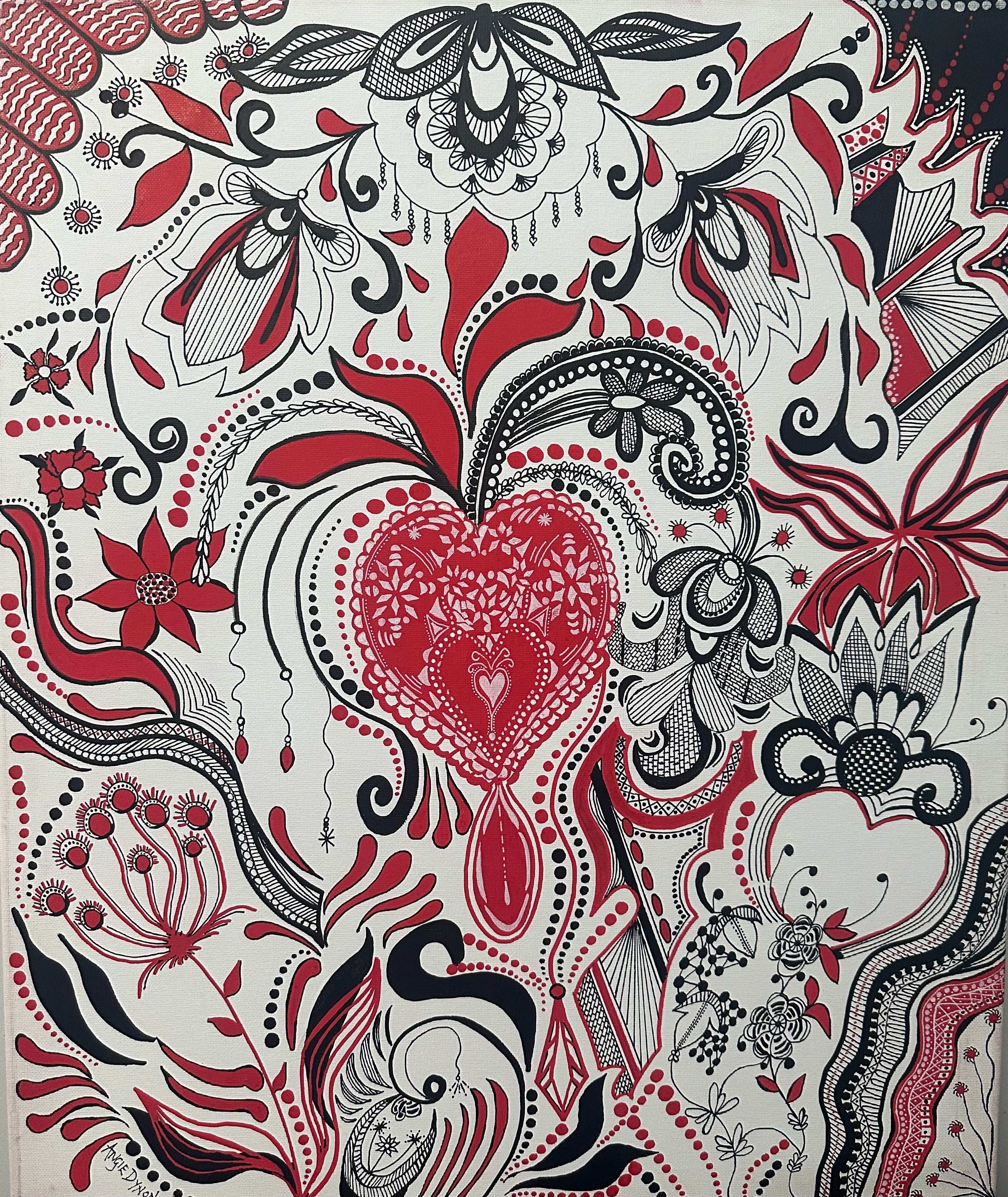 Red hearts (Painted by Angie Dynon)