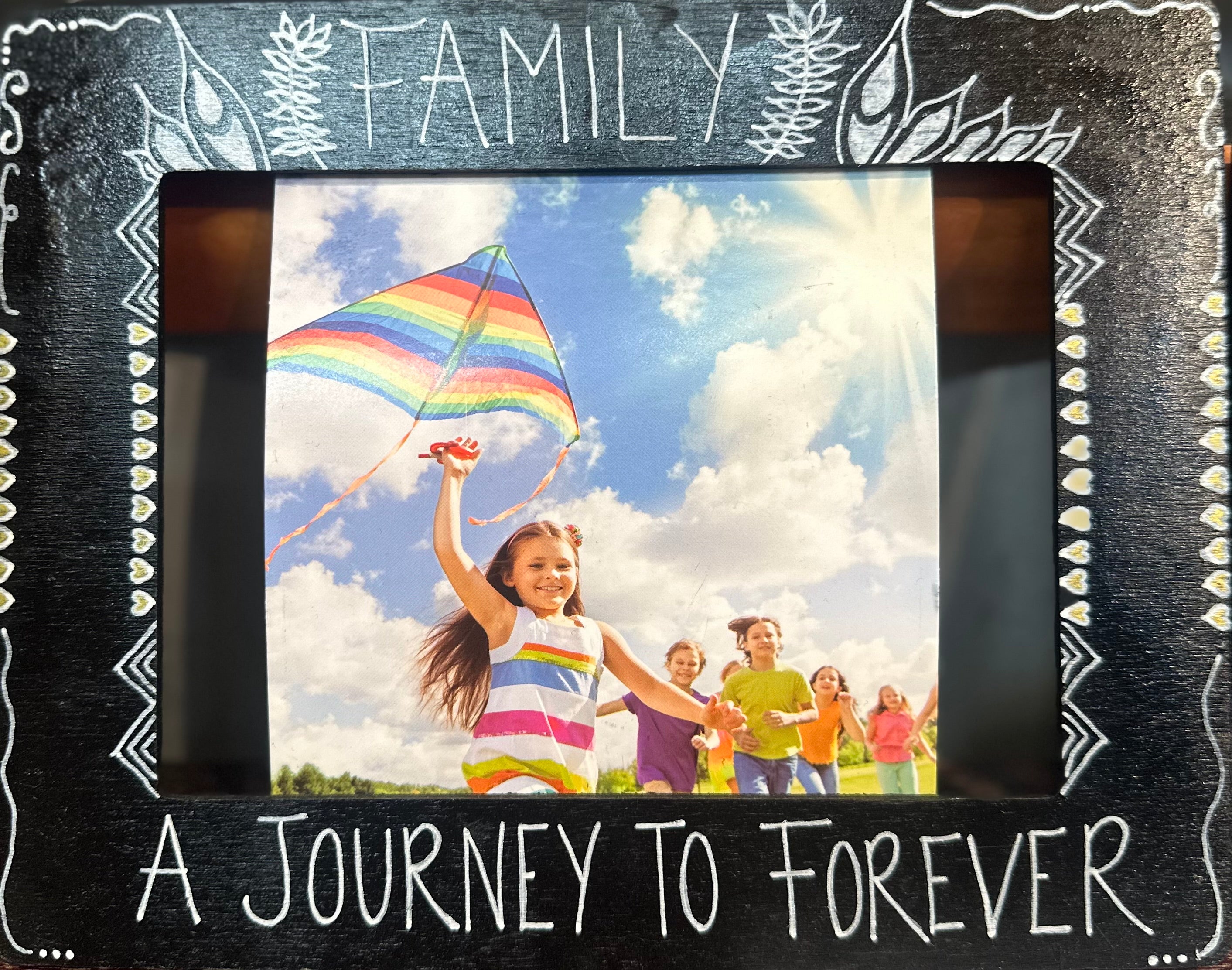 Hand painted photo frame by Angie Dynon