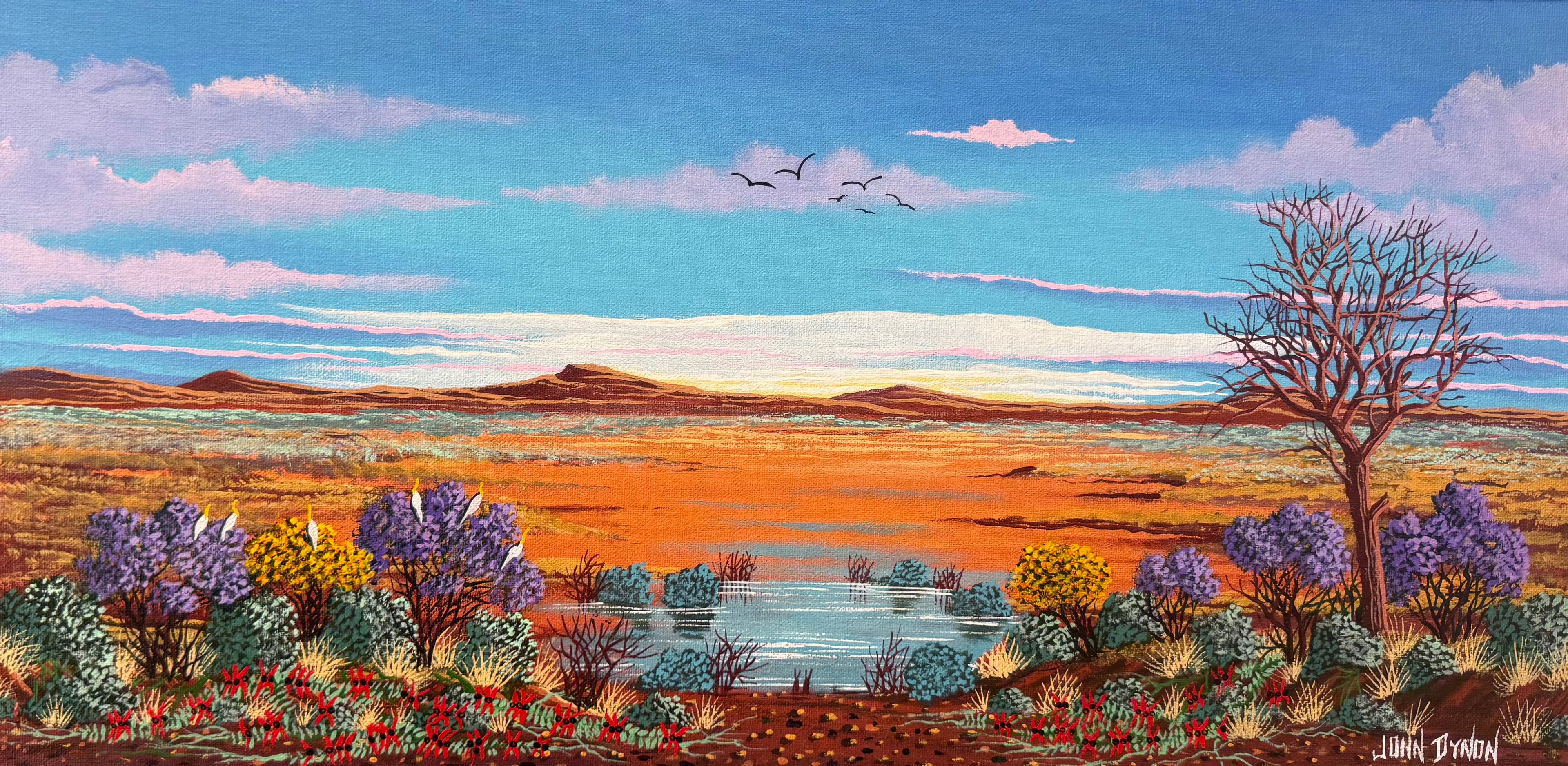 Watering the flowers